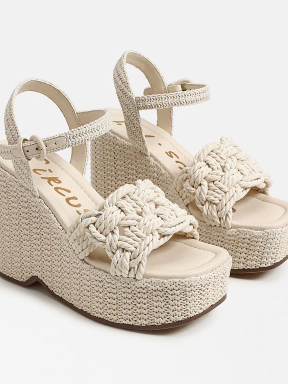 Circus NY Jackie Platform Wedge Sandals Ivory Rope NWOB Size 9.5